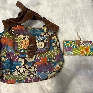 EUC Fossil Handbag and Matching Wallet